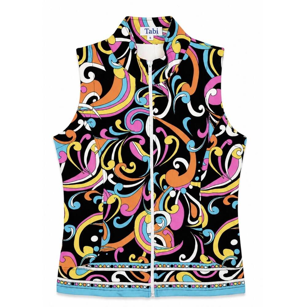 NEW TABI women's paulina vest in black/ multi